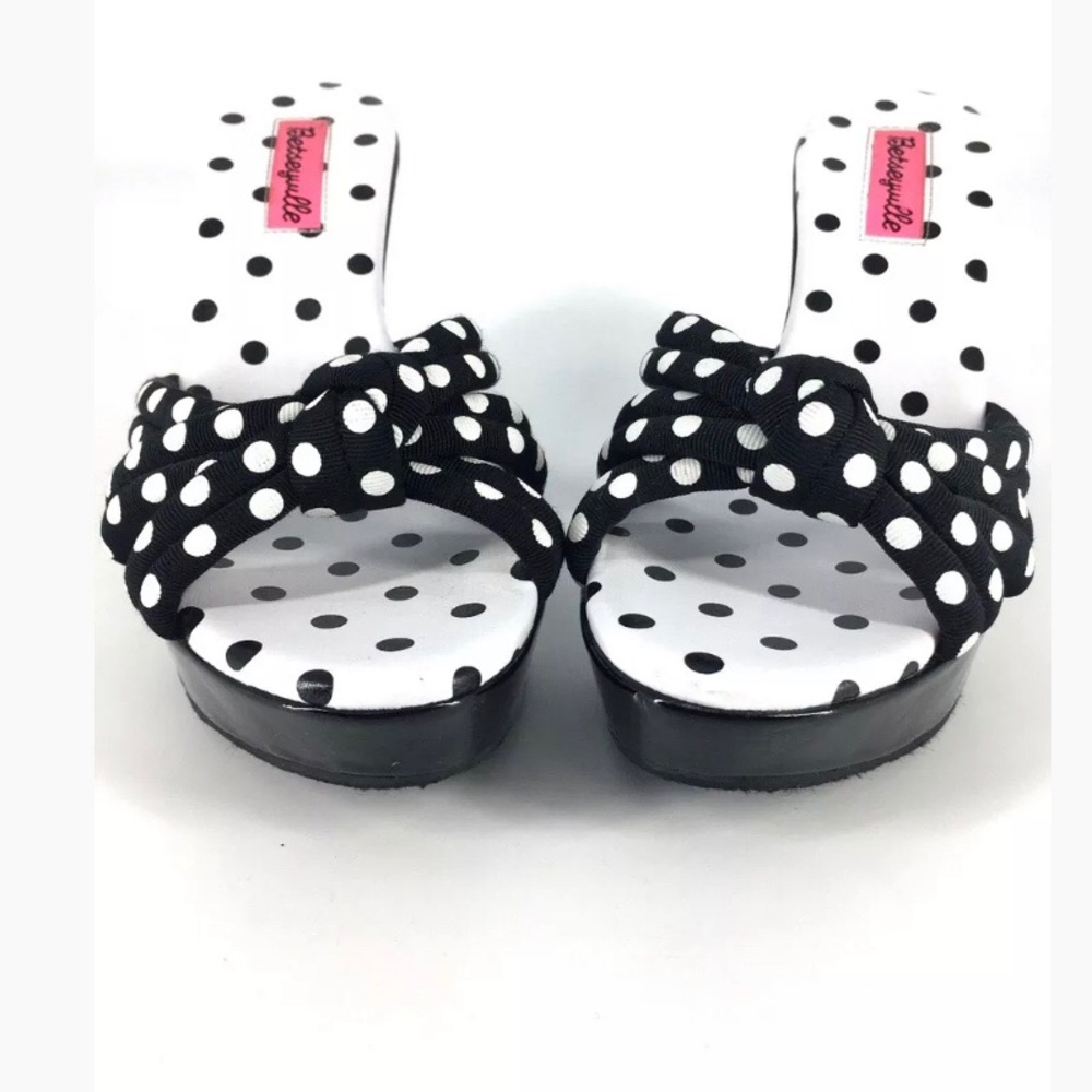 Betsey Johnson Betseyville Polka Dot Wedge Sandals